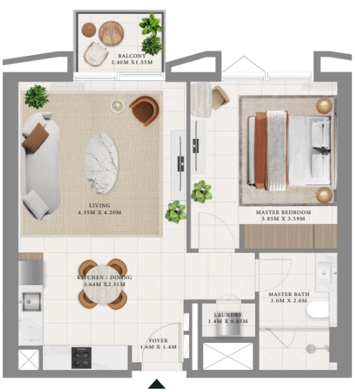 1 bedroom type A