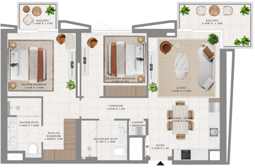 2 bedroom type b